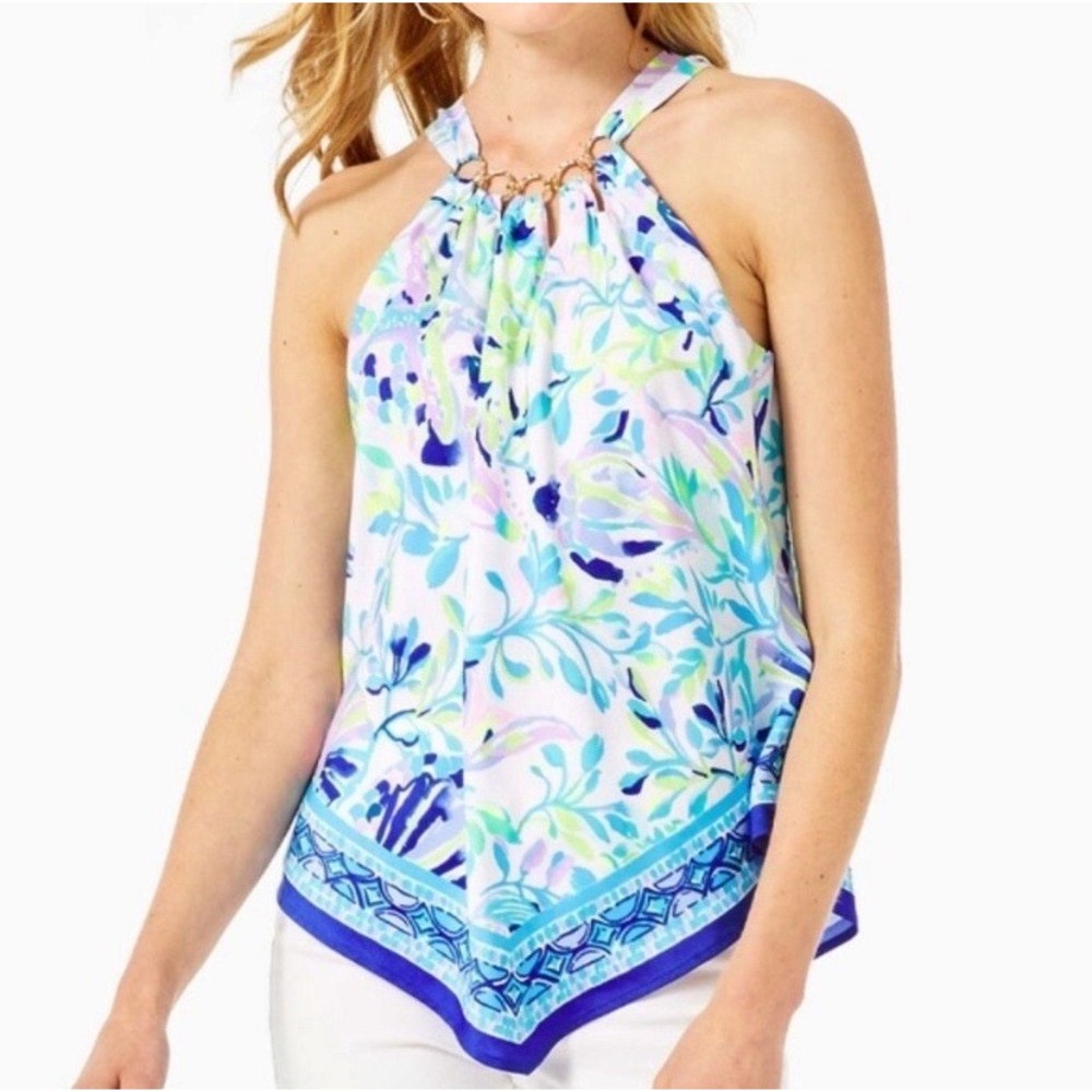 Lilly Pulitzer Julien Halter‎ Top Womens XS Resortwear Vacation Coastal Starfish